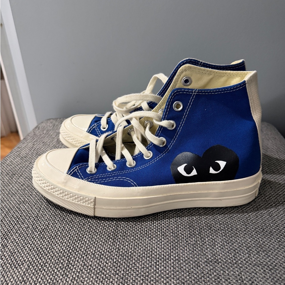 Converse Comme des Garcons PLAY Blue High-Top Sneakers